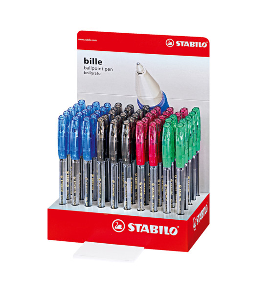 Bolígrafo, Bille 508, Punta Media 0.45 mm, Exh x 50 Unds, 4 Colores Surtidos